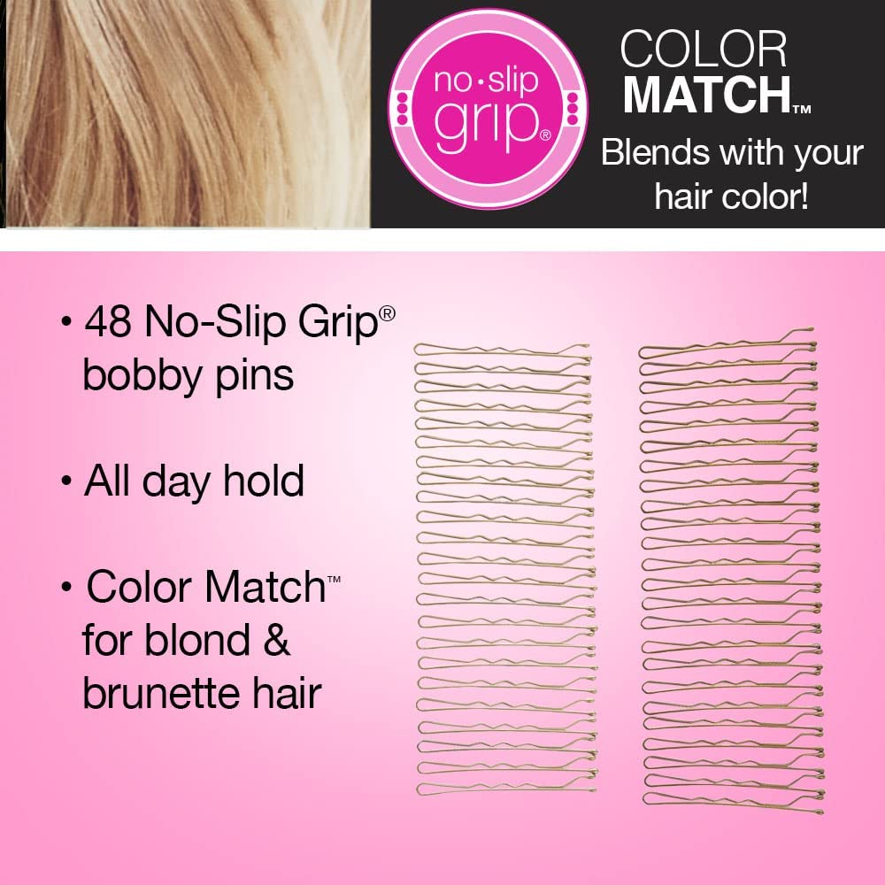 Scunci No-slip Grip Beautiful Blends Blonde Bobby Pins, 48-Count